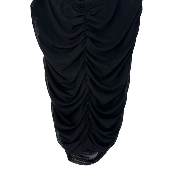 SHEIN SXY BLACK RUCHED SHEER MESH  SKIRT SIZE XS/S - Picture 8 of 8